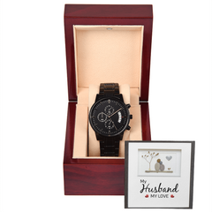 My Husband My Love - Black Chronograph Watch