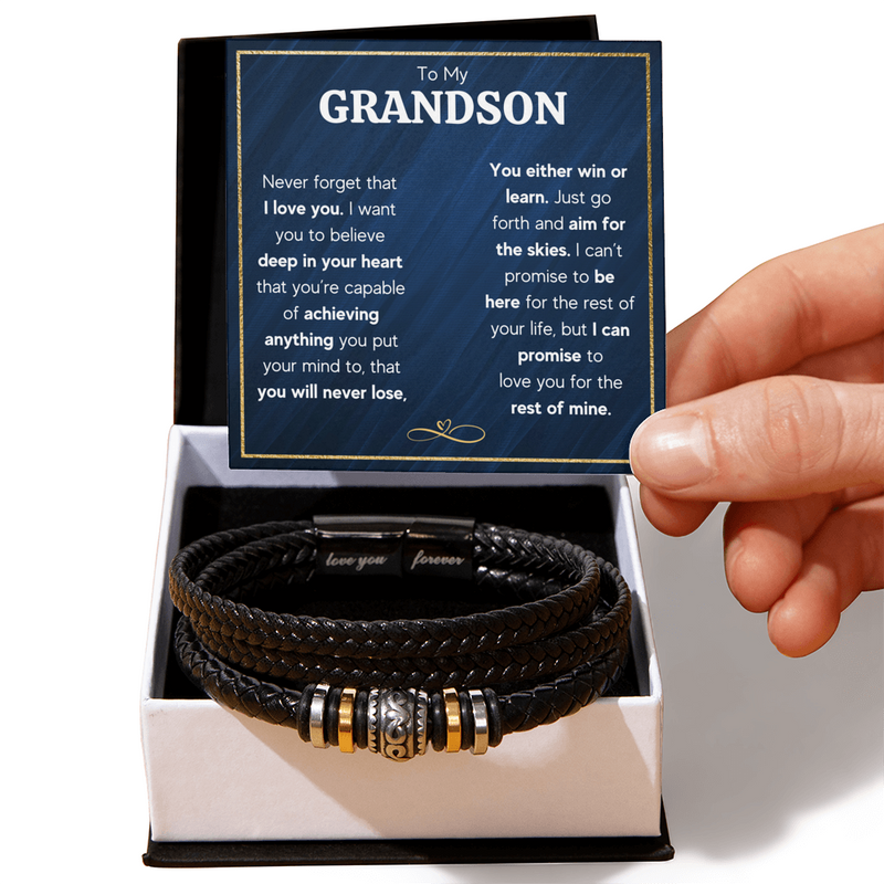 Never Forget Love You Forever (To My Grandson) – Bracelet