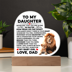 To My Daughter Braver – Acrylic Heart Plaque